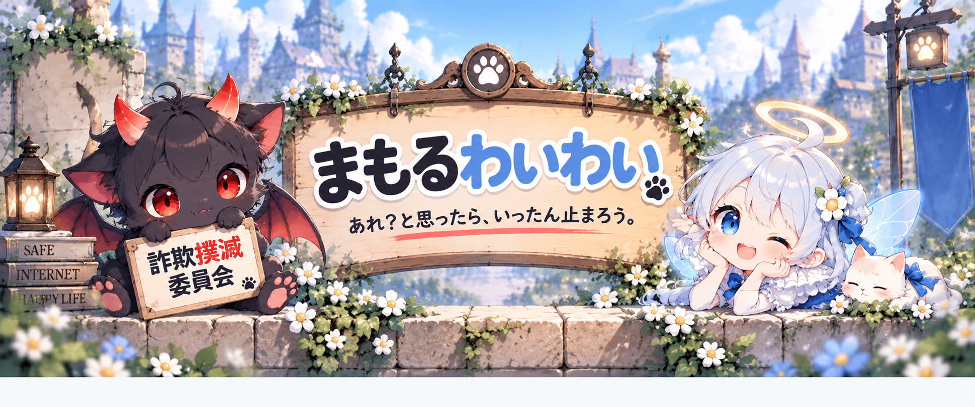 まもるわいわいのまもるくんとルナのトップイラスト